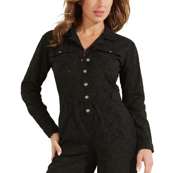 Beautiful and Sexy Black Eyelet jumpsuit from Guess- Brand New - beautiful - Picture 4 of 6
